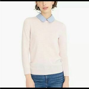 J. Crew sweater with chambray collar